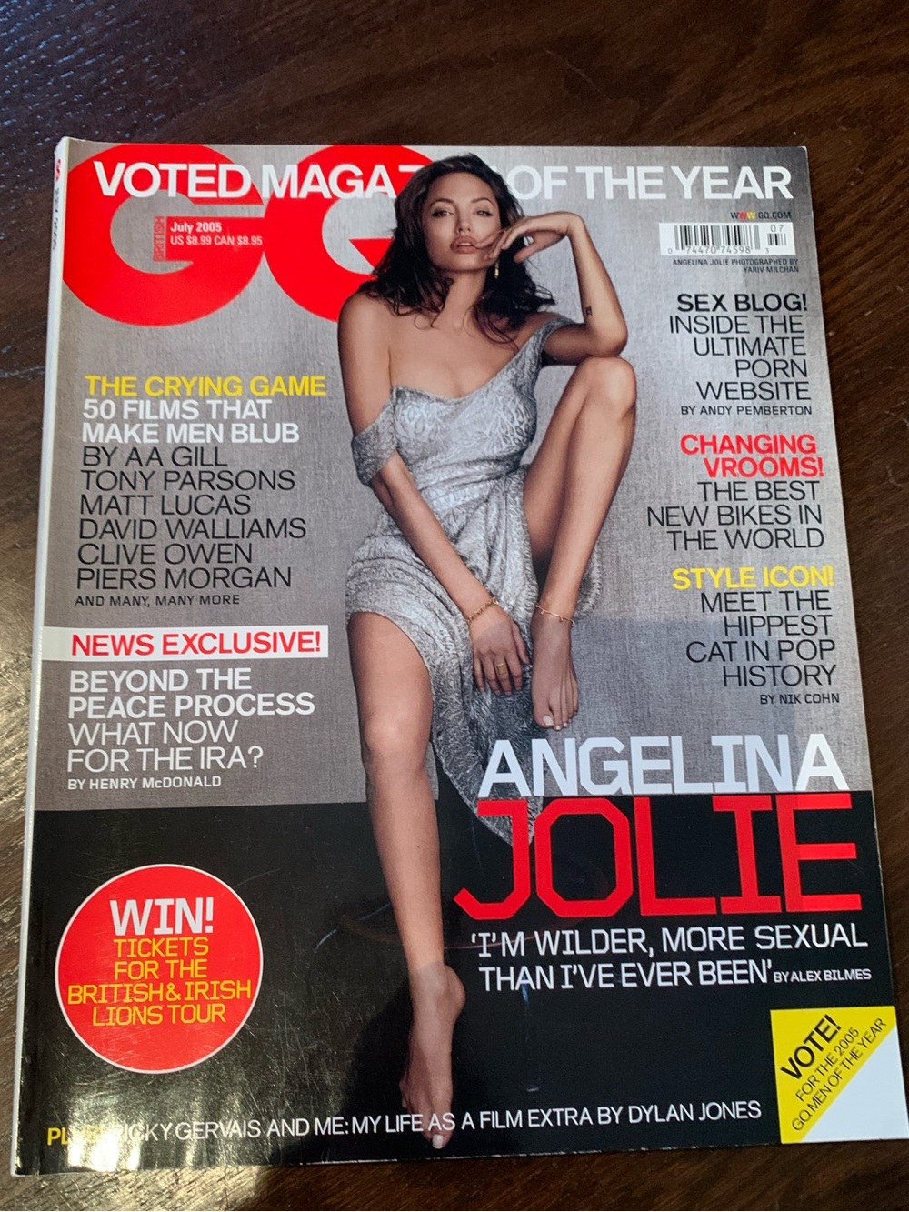 British GQ vintage magazine July 2005 Angelina Jolie cover
